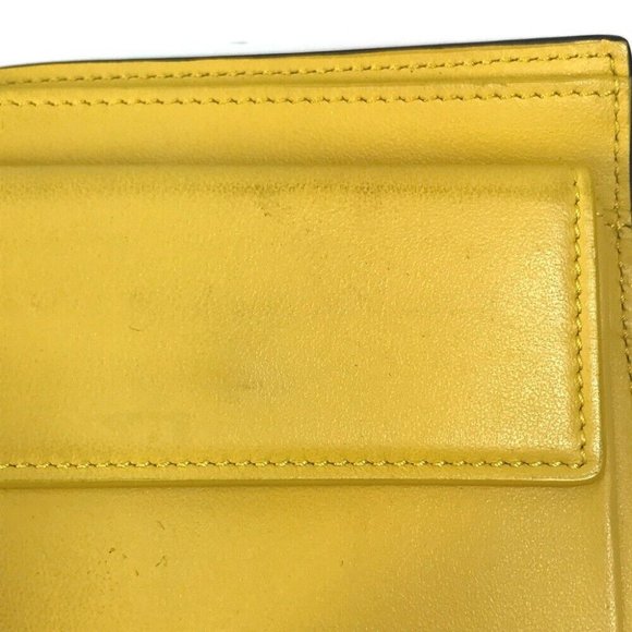 FENDI 7M0001 logo Wallet Folded wallet Leather Black x Yellow - Picture 9 of 13